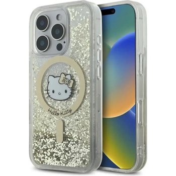 Hello kitty Калъф Hello Kitty Liquid Glitter Fever MagSafe за iPhone 16 Pro Max - златен (3666339322335)