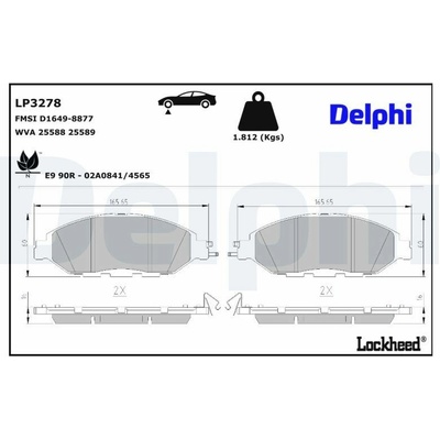 Sada brzdových platničiek kotúčovej brzdy DELPHI LP3278