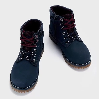 Mayoral Тъмно сини зимни боти естествена кожа момче Mayoral