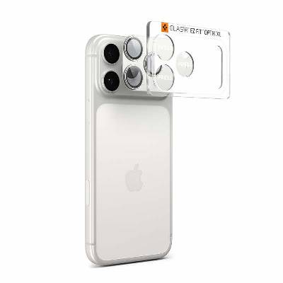 Предпазна плочка за камерата на iPhone 17 Pro Max - Spigen Glass tR EZ Fit Optik Pro XL (сребрист) (AGL10652)