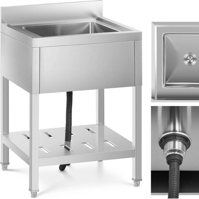 Royal Catering Mycí stůl RCSSS-60X60-S