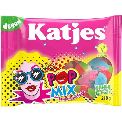 Katjes Pop Mix Vegan pěnové a želé bonbóny s příchutí ovoce 210 g