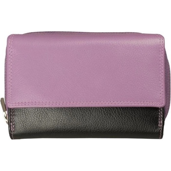 Delis Дамски портфейл, Elysia PT1394, естествена кожа, Black/Mov (PT1394)