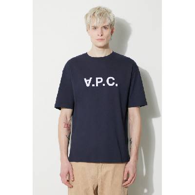 APC Памучна тениска A. P. C. T-Shirt River в тъмносиньо с принт COFDW. H26324. IAK (COFDW.H26324.IAK)