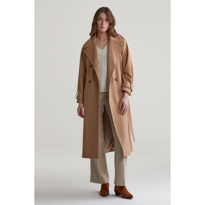 GANT WOOL TRENCH COAT CARAMEL BEIGE
