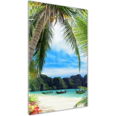 Vertikálny foto obraz sklenený Tropická pláž 50x100 cm
