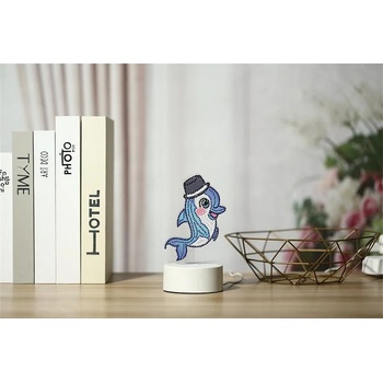 Image 1 of Диамантена led Лампа Делфинче - 18 х 9.5 см, Кръгли мъниста