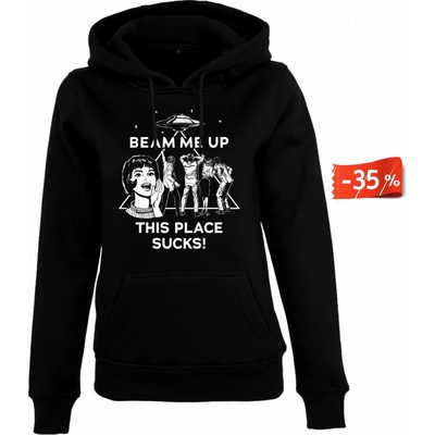 Mikina Stranger Things Beam me up Černá – Zboží Dáma