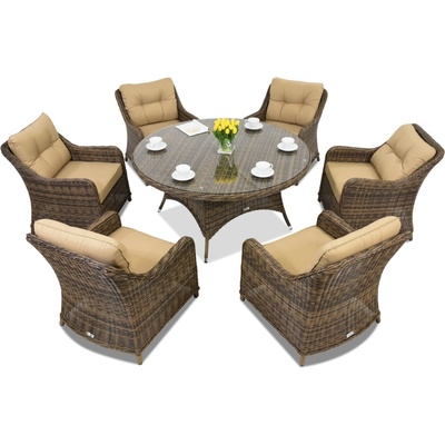 Garden Point Техноратанови градински мебели Толедо Виктория 6 Garden Point кафява (GAP120-VIC6)