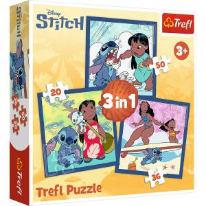 Trefl - Puzzle 3v1 Time with Stitch - 1 - 39 piese