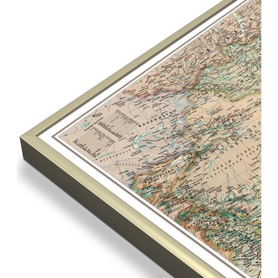 National Geographic Čína - nástěnná mapa Executive 77 x 61 cm Varianta: mapa v hliníkovém rámu, Provedení: zlatý matný rám
