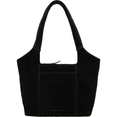 Hide & Stitches BRAZOS 36x24x10cm BLACK kožená kabelka