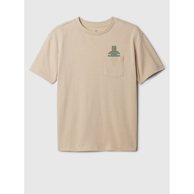 GAP Детска тениска с джобче GAP GAP | Bezhov | Момчешки | 140/146