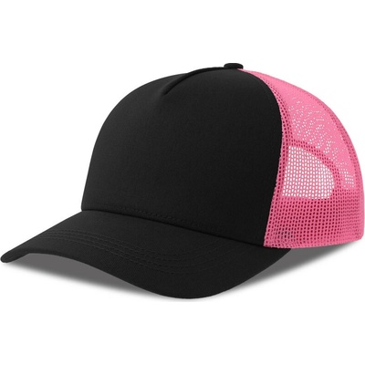 Atlantis Headwear Rapper Cotton-S 5 panelová Trucker COT330260arn99-black/fuchs Černá/fuchsiová