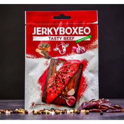 Jerkyboxeo Korenené hovädzie sušené mäso 25 g