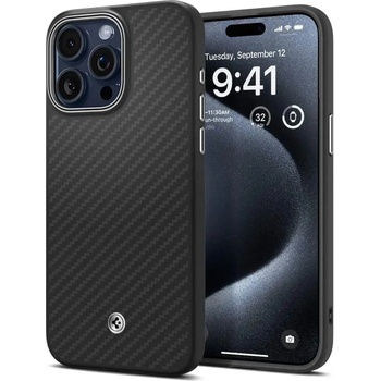 Spigen Кейс Spigen Enzo Aramid Mag Case за iPhone 15 Pro, MagSafe, матово черен (24137-0)