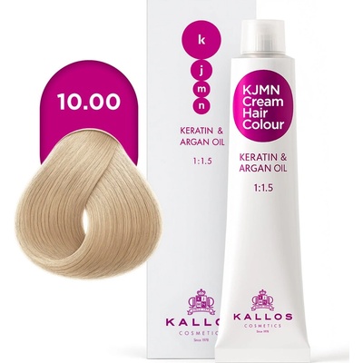 Kallos KJMN Professional Cream Hair Colour Keratin & Argan Oil 10.00 Platinum Blonde 100 ml