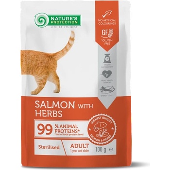 Image 1 of Nature's Protection Sterilised Adult Cat with Salmon and Herbs пауч за кастрирани котки 100gr
