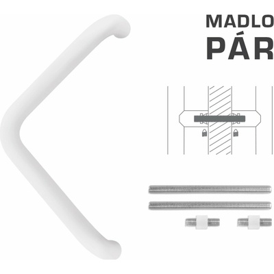 FT - MADLO kód K14T Ø 32 mm UN pár Rozteč madla: 350 mm, Dĺžka: 382 mm, Rozmer profilu madla: Ø 32 mm