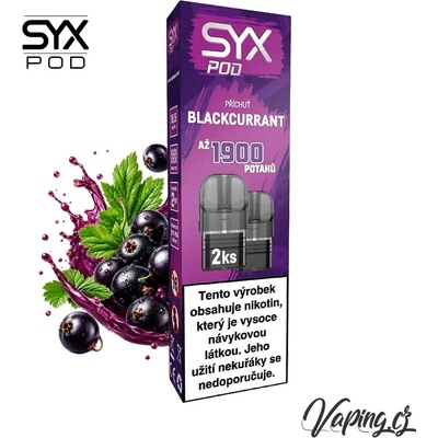 Syx Pod Blackcurrant 16,5 mg 2 x 950 potáhnutí