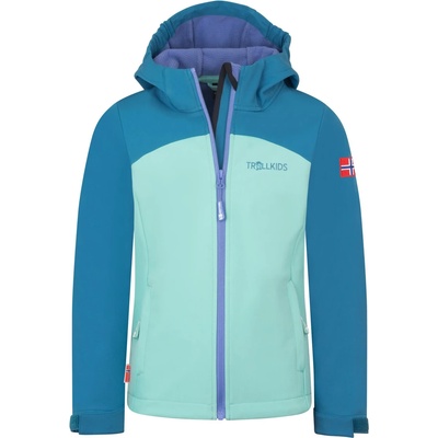 TROLLKIDS Детско софтшел яке Trollkids Girl's Kristiansand Jacket XT Softshell jacket - Aqua Haze - размер 98 (EU) (703-5391-0112)