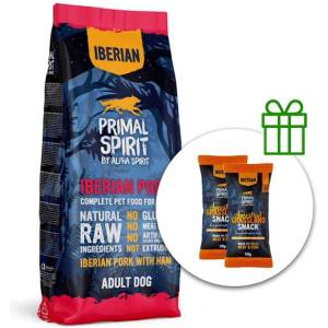 PRIMAL Spirit Dog 70% Иберийска свинска с шунка 12 кг + 2 x Лакомства безплатно