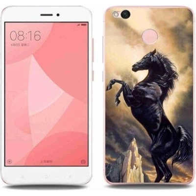 Pouzdro mmCase Gelové Xiaomi Redmi 4X - černý kreslený kůň