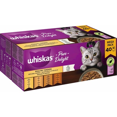 Whiskas Pure Delight drůbeží ragú v želé 40 × 85 g