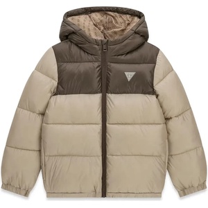 GUESS Зимно яке за момче в бежово и кафяво и лого Guess