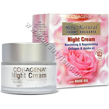 Collagena Нощен крем Collagena Rose Natural Night Cream, p/n CO-029 - Нощен крем за лице с колаген и масло от жожоба (CO-029)