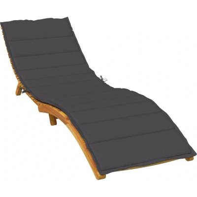 vidaXL Шалте за шезлонг, меланж антрацит, 200x70x4 см, плат (4002519)