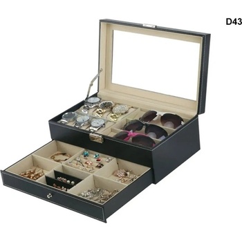 Голяма луксозна кутия-органайзър за часовници и аксесоари d43 (d43)