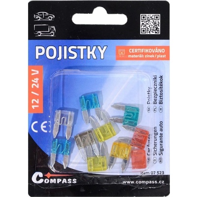 COMPASS 07523 Pojistky nožové MINI 10 ks