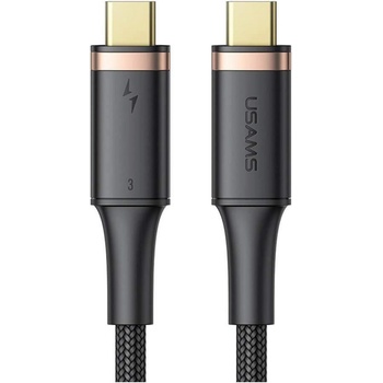 USAMS Thunderbolt 3 Cable - USB-C към USB-C кабел с Thunderbolt 3 и поддръжка на 5K (80 см) (черен)