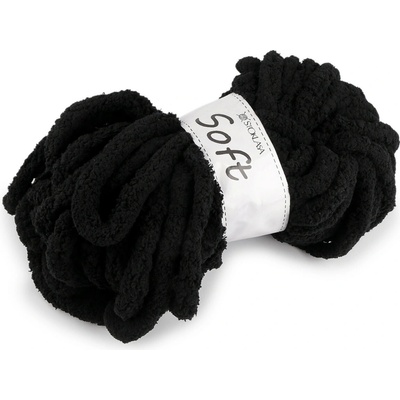 Pletací příze žinylková Soft 250 g Varianta: 14 černá, Balení: 1 ks 57866/147363/273525