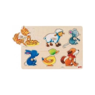 Goki Puzzle with handles, Mom and kids Goki 57929