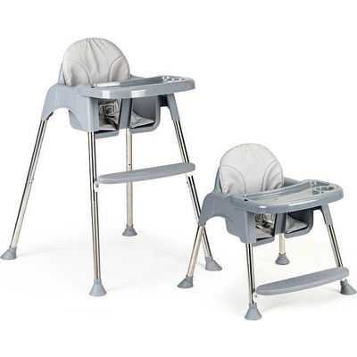 ECOTOYS Столче за хранене 2в1, табла, колани ecotoys (hc-135c gray)