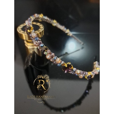 Radi handmade Диадема с тъмно лилави камъни и кристали (961)