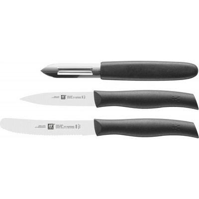 ZWILLING Комплект за рязане и белене Zwilling TWIN Grip 38738000, 3 части, Неръждаема стомана 18/10, Остриета с FRIODUR ледено закаляване, Устойчиви на корозия, Сребрист/черен (38738000)