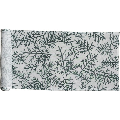 Fine Little Day Lněný běhoun Granris 35 x 150 cm zelená barva textil