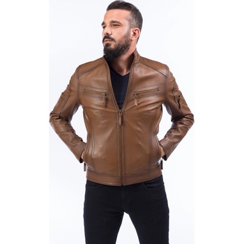 Jacket Club Мъжко яке от естествена кожа - Кафяво #317360 (317360_Кафяво)