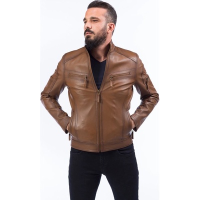 Jacket Club Мъжко яке от естествена кожа - Кафяво #317360 (317360_Кафяво)