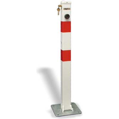 Parkovacia zábrana - zahradzovací stĺpik, sklopný, biely