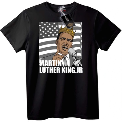 NOONEBRAND Тениска Martin Luther King Jr. с Корона - 3XL, Black