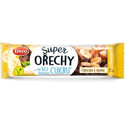 EMCO Super ořechy tyčinka bez lepku banán 35 g