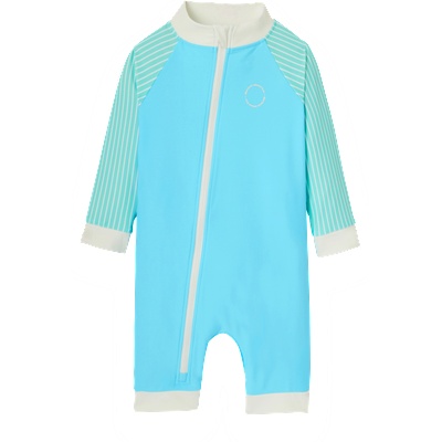 KiETLA: Цял бански с UPF 50+ защита - Blue Stripes - размер по избор (SSBLUES12M18M)