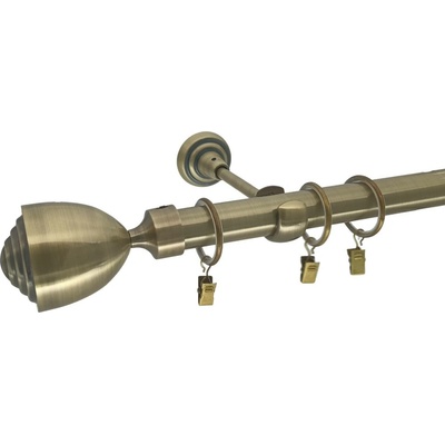 KovovégarnýžeCZ Volto elegance 25 mm Dvouřadá Kroužky s žabkou mosaz antik 120 cm