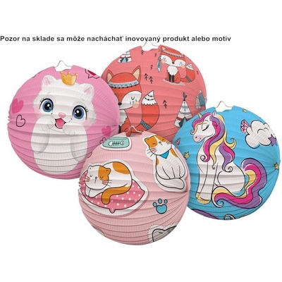 Lampión 25cm guľatý zvieratká mix č.8