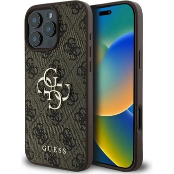 GUESS Калъф Guess 4G с голямо лого за iPhone 16 Pro - кафяв (3666339327583)