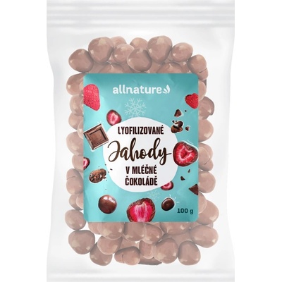 Allnature Mrazem sušené jahody v mléčné čokoládě 100 g